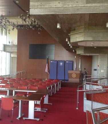 This is another image of the inside of the renovated Claire T. Carney Library at the University of Massachusetts campus in Dartmouth, Mass.