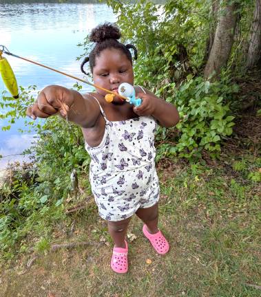 Orange County Youth Fishing Derby first winner Navaeh Jeanty.