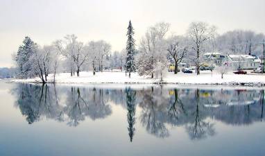 Photographer William Dimmit captured this wintry scene at the Millponds in the Village of Monroe following the first snow storm of 2021.