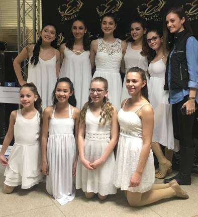 The Junior Company B II team danced to &quot;Scars to your Beautiful.&quot; Back row: Julia Ingram, left, Madison Travaglione, Odessa Prodafikas, Julia Pierce, Kamryn Madar and instructor Courtney Gray. Front row: Lindsay Hairston, left, Ava Montevirgen, Paige Trumper and Ava Tomford.