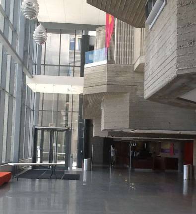 This is the entrance to the Claire T. Carney Library at the University of Massachusetts campus in Dartmouth, Mass.