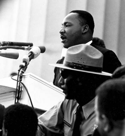 Source: Library of Congress Dr. Martin Luther King Jr. speaking on the steps of the Lincoln Memorial during the March on Washington for Jobs and Freedom on Aug. 28. 1963.