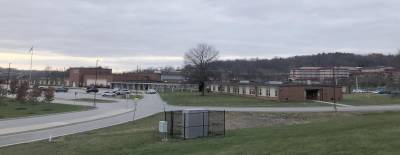 Monroe-Woodbury Elementary School, with the high school behind it.