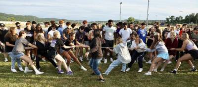 Members of the Monroe-Woodbury Class of 2023 at play during their Graduation Night Party. Photo By William Dimmit.