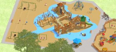 A rendering of the proposed playground.