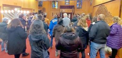 On the Sunday members of Monroe Temple and the local community came together to comfort and support one another in the aftermath of the attack on Jews celebrating the seventh night of Hanukkah in Rockland County.