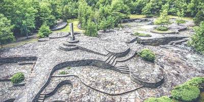 Opus 40 is a world-famous sculpture park and museum located in Saugerti4es, N.Y., created by pioneering artist, quarryman and Bard College professor Harvey Fite in 1978. It is now regarded as an international tourist destination known for its 6.5-acre sculpture, quarryman’s museum and educational, cultural, arts, nature and historical programming. Source: opus40.org