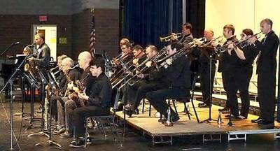The Monroe-Woodbury Faculty Big Band, featuring members of the New York Swing Exchange. Photo from a previous year.