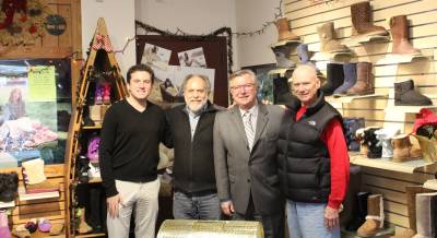 At last year's raffle drawing are, from left, Assemblyman James Skoufis, Music for Humanity founder Barry Adelman, MFH board member John Karas and former MFH board member Dan O'Brien. Buy your tickets soon - the drawing is Dec. 22.