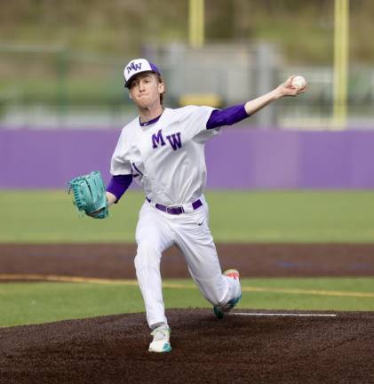 Starting pitcher Jaden Fateman kept the Crusaders in the game for five innings. Photos by William Dimmit.