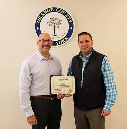 County Executive Neuhaus presents Lou Greco with November’s Citizen of the Month Award