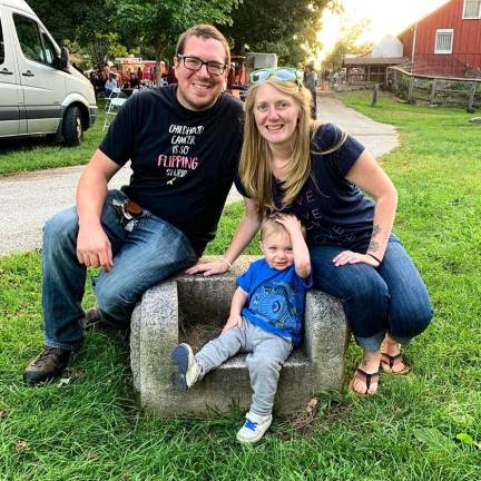 Kate Lynn and Jesse Beyea brought their 18-month old son Thomas Morgan to the fair to enjoy the rides, the music and the farm animals. Thomas was diagnosed with neuroblastoma and received treatment at Maria Ferrari children’s hospital and Sloan-Kettering, losing a kidney in the process but progressing to his current cancer-free state.