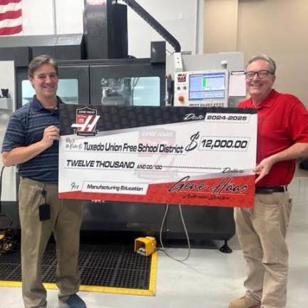 Marco Margotta, GFB STEM Teacher; Jim Quinn, Representative from Allendale Machinery