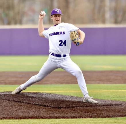 Dylan Nematz picked up the Crusaders’ victory with three solid innings of work.
