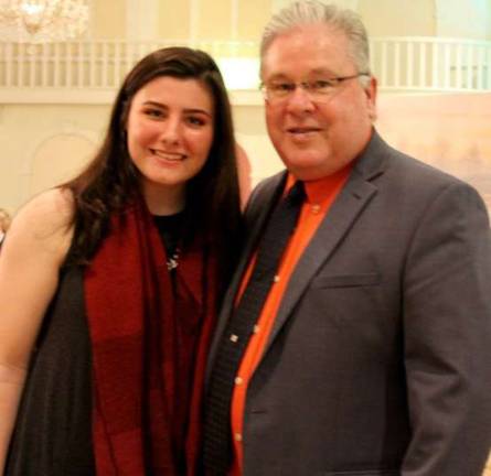 Samantha Castricone from George F. Baker High School in Tuxedo with William J. Hecht, OU BOCES district superintendent.