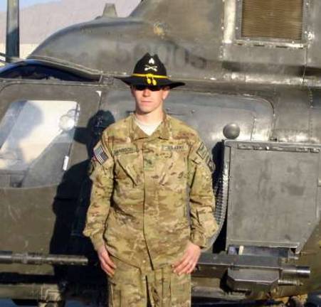 Provided photo Sgt. Adam Garrison, an OH-58D Kiowa Warrior crew chief with B Troop, 7th Squadron 17th Cavalry Regiment, 159th Combat Aviation Brigade, 101st Airborne Division, returned last month from a 12-month deployment to Afghanistan.
