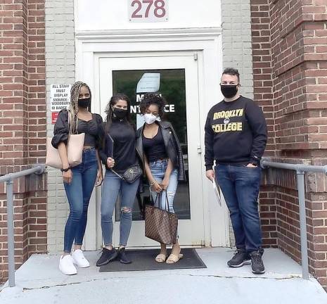 Hudson Valley Change Coalition founders Shelby Seth, Suhi Saran, Sky Arroyo and Chris Omar after their meeting with Monroe-Woodbury Superintendent of Schools Elsie Elsie Rodriquez, her cabinet, and the School Board President Jon Huberth.