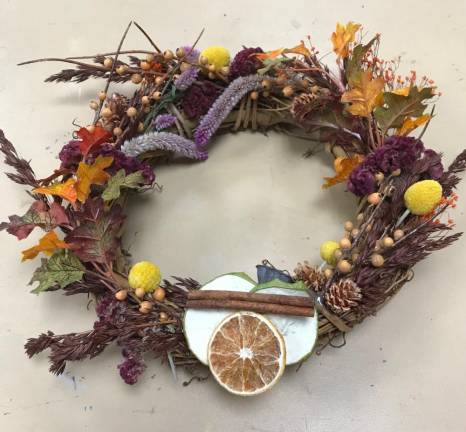 Locals are invited to create a fall wreath at Cornell Cooperative Extension’s Middletown campus on Oct. 28.