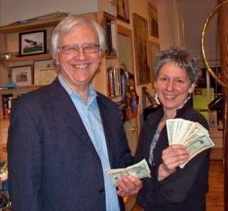 Eric Stein and Barbara Smith-Gioia, pictured, with the SPARK money they won in March 2011.