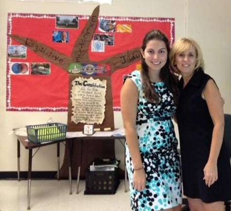 Provided photo Mount Saint Mary College student teacher Lindsay Roe with her cooperating fifth grade teacher, Dina Shortall, at North Main Elementary School in Monroe.