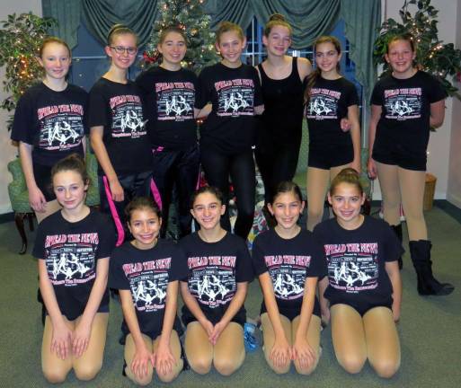 Provided photos Some of the Terpsichore company girls gather in the Promenade lobby after their performance. In the back row: Hayleigh Healy, left, Meghan Jezik, Alexis Newman, Jenna Sommerlad, Kerry Behringer, Julia Pierce and Cassandra Ackerman. Front row: Jenna Scerbo, left, Bridget Quiroga, Sofia Bevacqua, Sydni Belnick and Carleigh Newman.