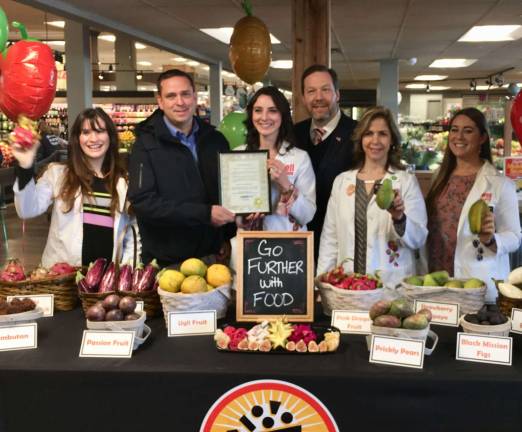 Provided photo Pictured from left to right: Ashley Shaw, ShopRite of Vails Gate registered dietitian; County Executive Steven M. Neuhaus; Gina McAteer, ShopRite of Warwick registered dietitian; Tom Urtz, Vice President of Operations, ShopRite Supermarkets Inc.; Annette Cuevas, ShopRite of Middletown and Town of Wallkill registered dietician; and Carley Baulick, ShopRite of Monroe registered dietician recognized National Nutrition Month at the ShopRite of Warwick on March 26.