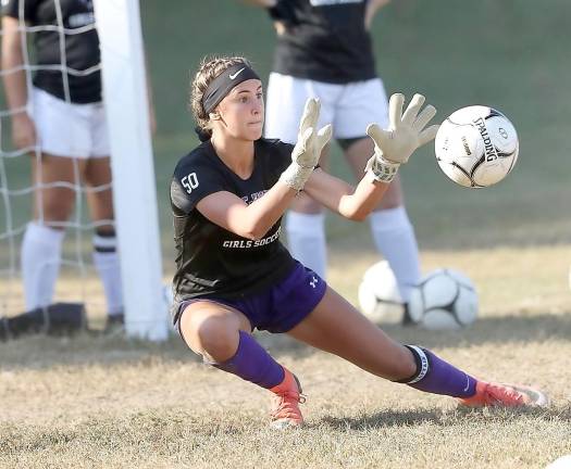 Crusader goalie Angela Fini has posted seven shutouts in nine games this year.