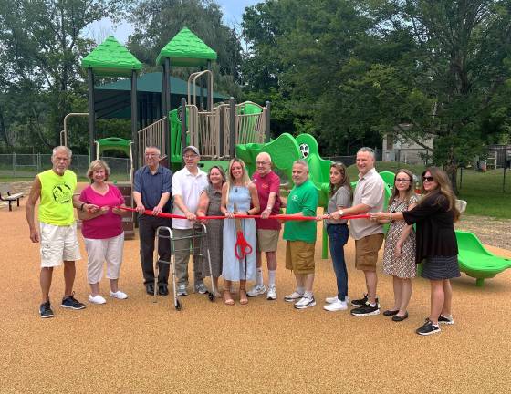 Playground ribbon cutting