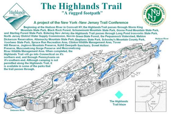 The Highlands Trail extends more than 150 miles from Storm King Mountain on the Hudson River in New York south to Riegelsville, N.J., on the Delaware River.