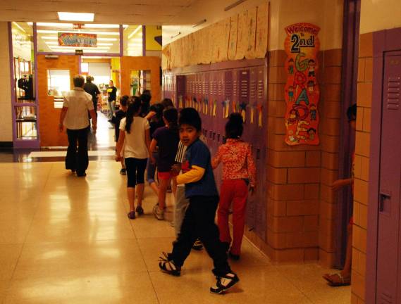 After the discovery of a suspicious package, students at Central Valley Elementay evacuated the building within three minutes and headed toward the athletic fields behind the school and down from the Middle and High School.