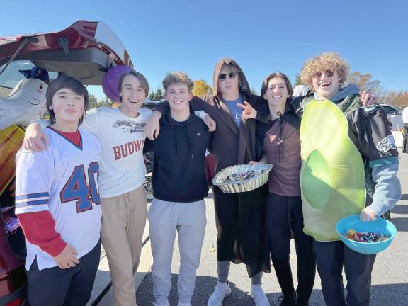 Left to right: Brent Secord, Trevor Stevens, Ben Walter, Jackson Mitchell, Vincent Pinnavaia, Danial (DJ) Callaghan at a Trunk or Treat event for Halloween.
