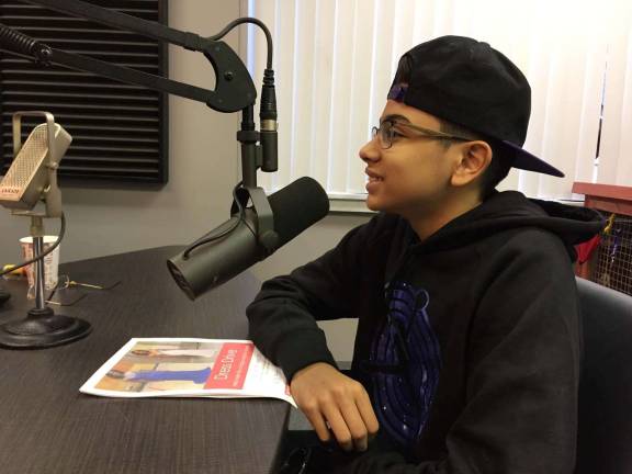 Pablo Quinones III as a guest on WALL radio to promote Bella Notte, an organization he founded where students are provided formal attire free of charge.
