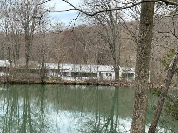 The blue-green dye added to Satterly Creek in violation of DEC rules.