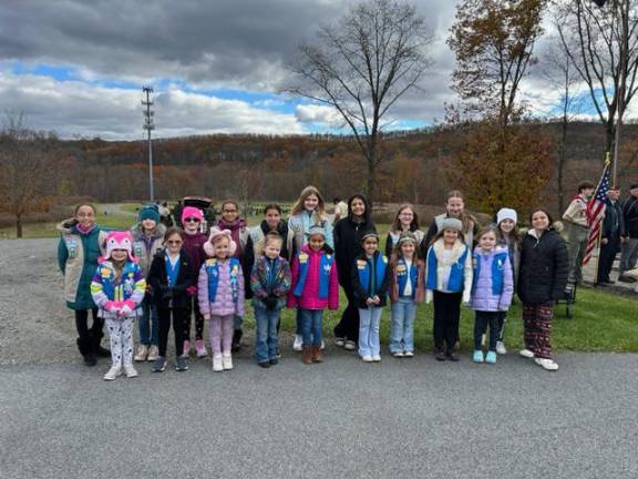 Girl Scouts from various troops with Monroe-Woodbury Service Unit 223.