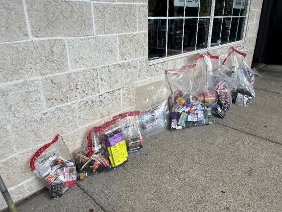 An assortment of seized items.
