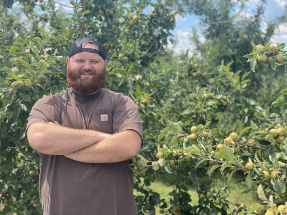 Angry Orchard’s Head Cidermaker Joe Gaynor at the Walden, N.Y. orchard.