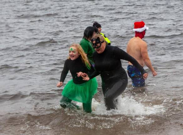 Scenes from last year’s Special Olympics Polar Plunge in Greenwood Lake.