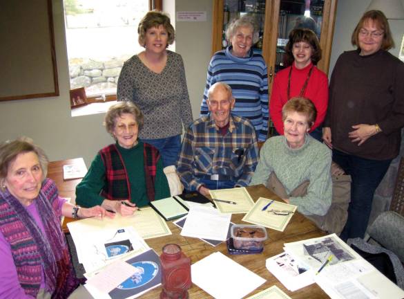 Photo provided by Fred Lindlaw The Woodbury Historical Society&iacute;s Gatehouse Committee has been working on plans to celebrate the centennial of the Gatehouse this year. Members include, pictured from left to right seated: Dorothy Morris (Committee Chair), Dot Sandstrom, Earl Sandstrom and June Menkins; and standing from left: Sandy Hawthorne, Bobbie Slockbower, Arlene Maher and Millicent Treloar. Others members not shown include Bill Grimes, Pete McGoldrick, Rob Newman, Nancy Simpson and Linda Standish.