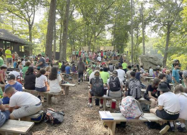 Starting off the day at Spirit Circle at the YMCA Camp Discovery in Harriman State Park. Photo by Kayla Hartigan.