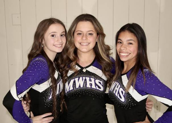 Captains of this years Varsity Cheer Team, (L-R) Gianna Panzica, Madison Fulton and Gianna Fraterrigo