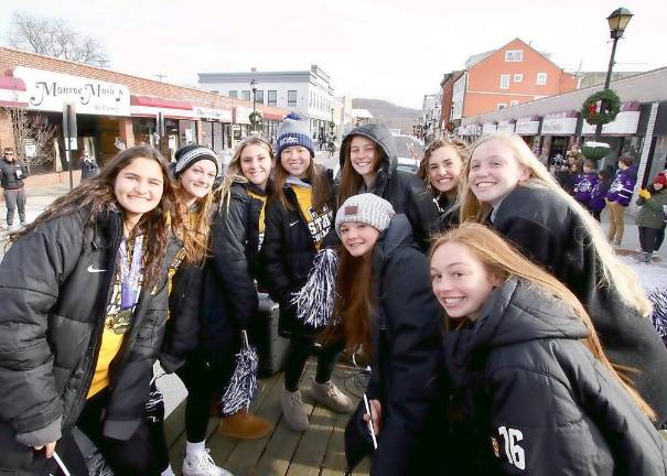 The seniors on the 2019 State Championship Crusader Team take their last ride: From left to right, beginning in the back row: Emily Harwood, Liz Allen, Kayla Bauer, Kaelyn Salatto, Josephine Source, Angela Fini and Kiley Metcalf; and in front: Gabrielle Mpasiakos and Marissa Key.