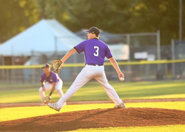 Crusader pitcher Braeden Burke #3, picked up his eighth victory of the season leading the Crusaders to victory.