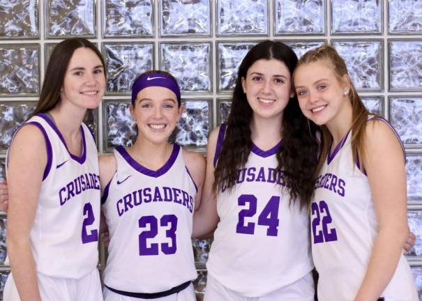 Crusader Seniors, (L-R) Kiera Cunningham, Lindsay Sundheimer, Lauren Morgante and Kelsey O’Brien