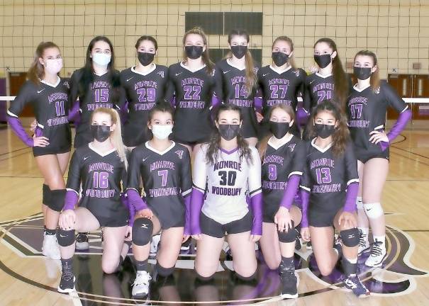 The Crusaders 2021 Varsity Volleyball Team: Pictured from left to right, beginning in front, are: Kristen Peifer, Yasmine Peralta, Jayla Farinacci, Kacie Burke and Nina Flores; and in back, from left to right, are: Marisa Sikorsky, Jordan Ader, Gianna Mirasola, Madison Tinger, Sophia Ryan, Diana Proulx, Sophia Salazar and Jenna Matise. Photos by William Dimmit