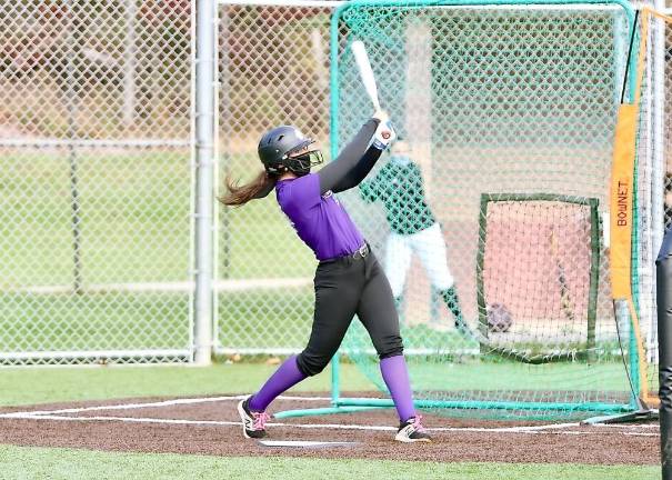 Emma Lawson looks to add her power to the middle of the Crusaders lineup this year. Photos by William Dimmit.