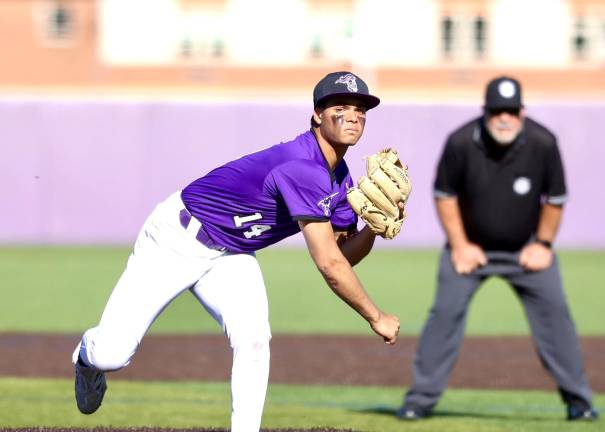 #14, Michael Monda pitched four scoreless innings striking out nine.