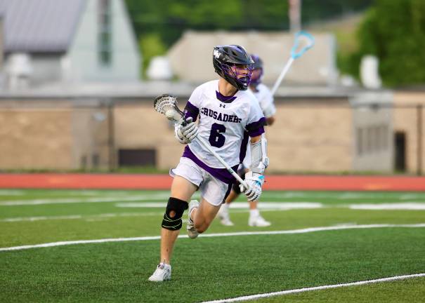 Sophomore Luke Damiani, #6, turned the game around with his goal in the first quarter.
