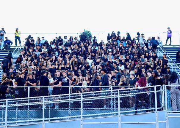 The Crusader student body showed their support with a black out