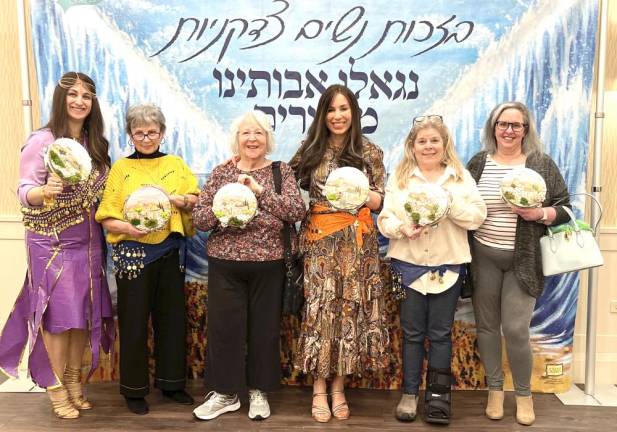 The Jewish Women’s Circle participated in a pre-Passover tambourine workshop.