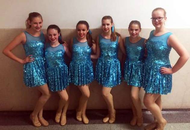 Jenna Sommerlad, left, Jenna Scerbo, Emma Katzman, Lily Schoenherr, Carleigh Newman and Erin McLoughlin, representing the Terpsichore Junior Company A troupe.